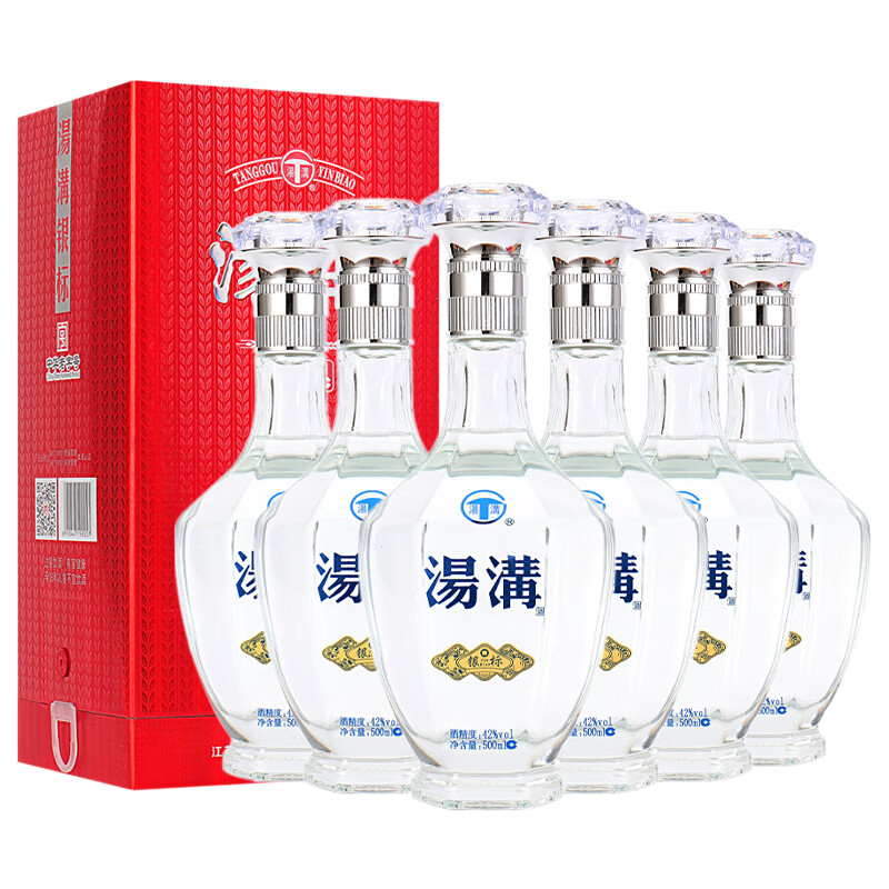 42度汤沟银标白酒500ml*6瓶整箱装纯粮酒