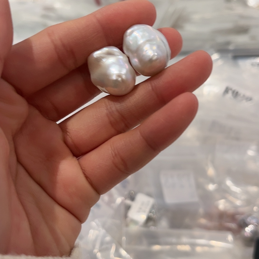 淡水珍珠耳饰银S925镶嵌