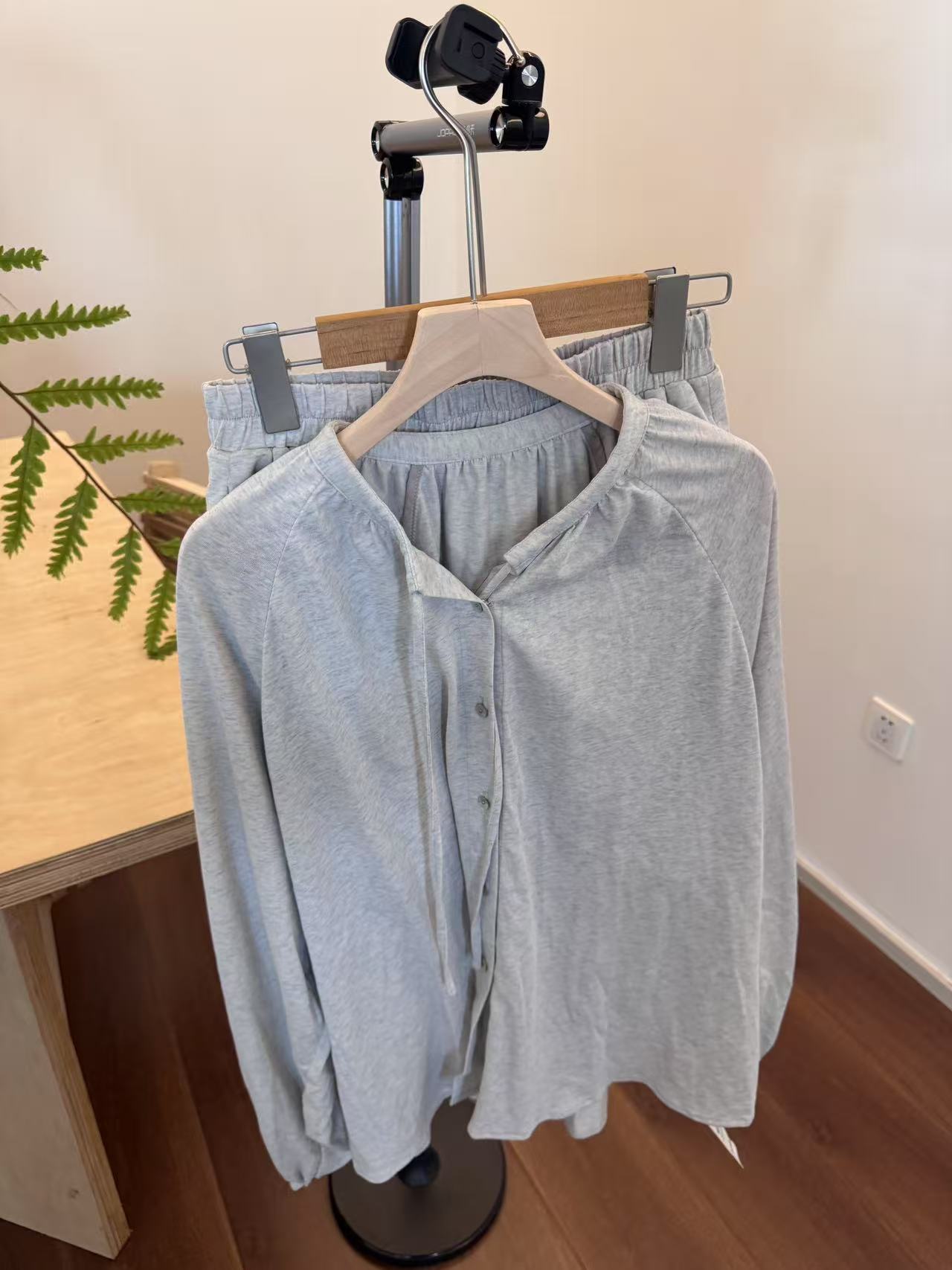 （清）夏季慵懒风遮肚藏肉休闲套装