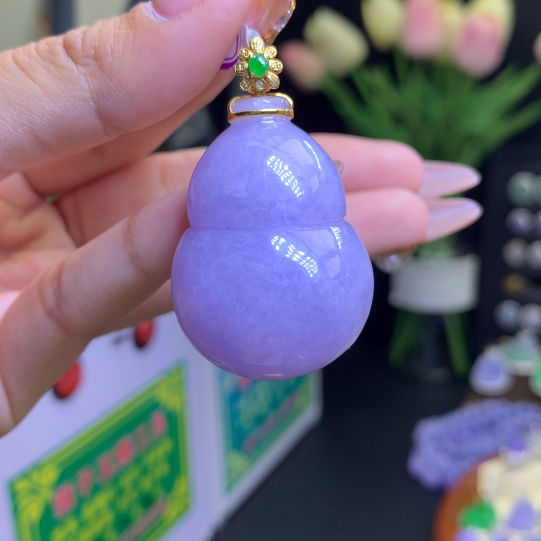 翡翠颈饰18K金镶嵌天然