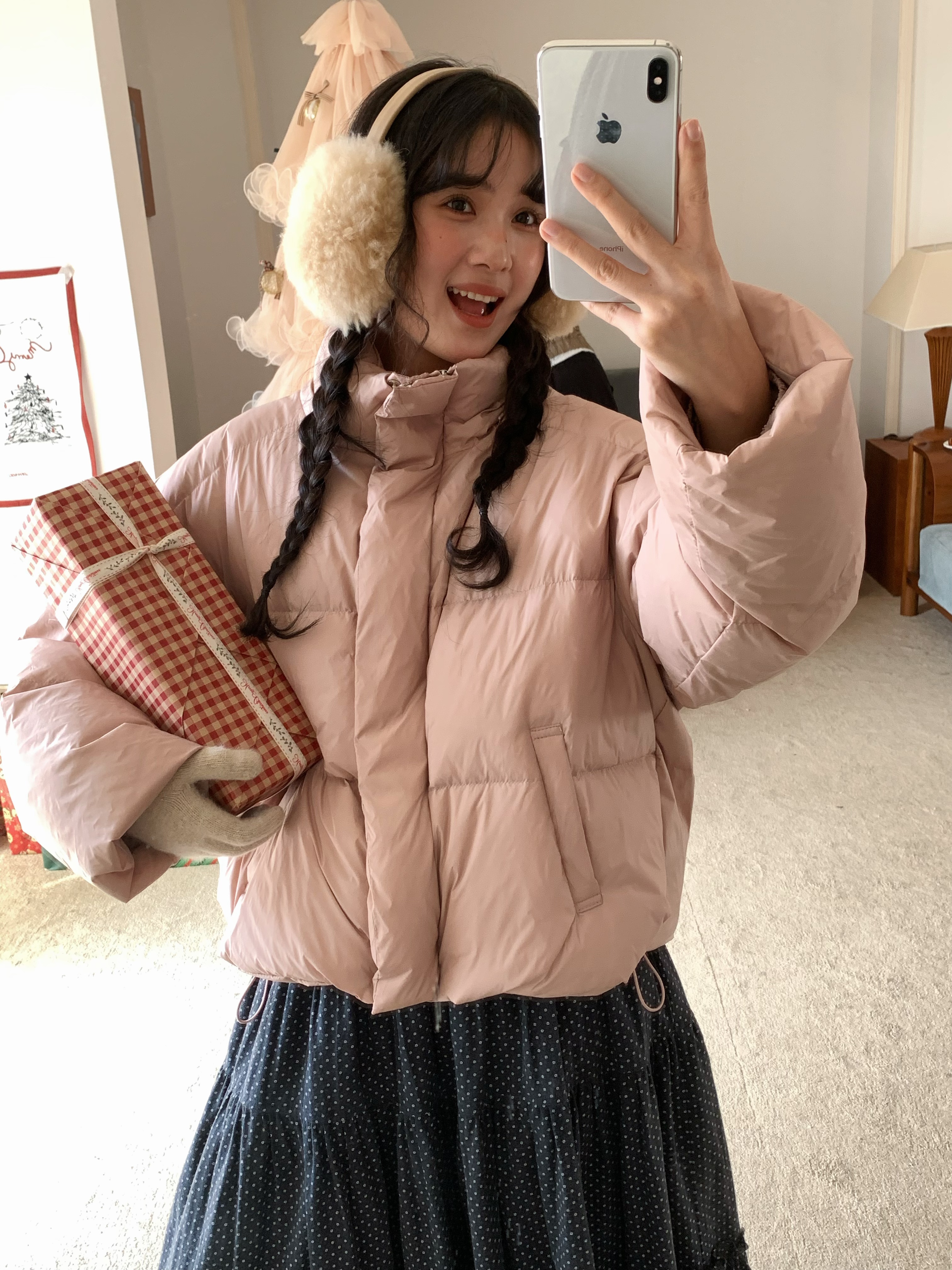 秋屿moment  秋冬保暖百搭连帽短款羽绒服（帽子可拆卸）
