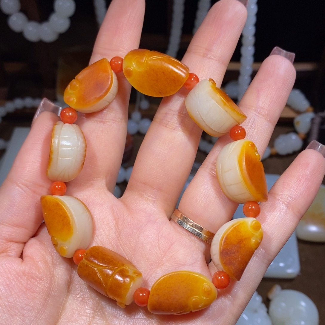 和田玉手链未镶嵌舰*