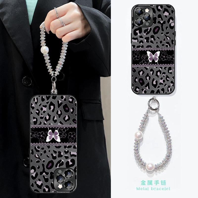 【苹果/华为/荣耀/OPPO/vivo小米】豹纹蝴蝶液态AG磨砂手机壳