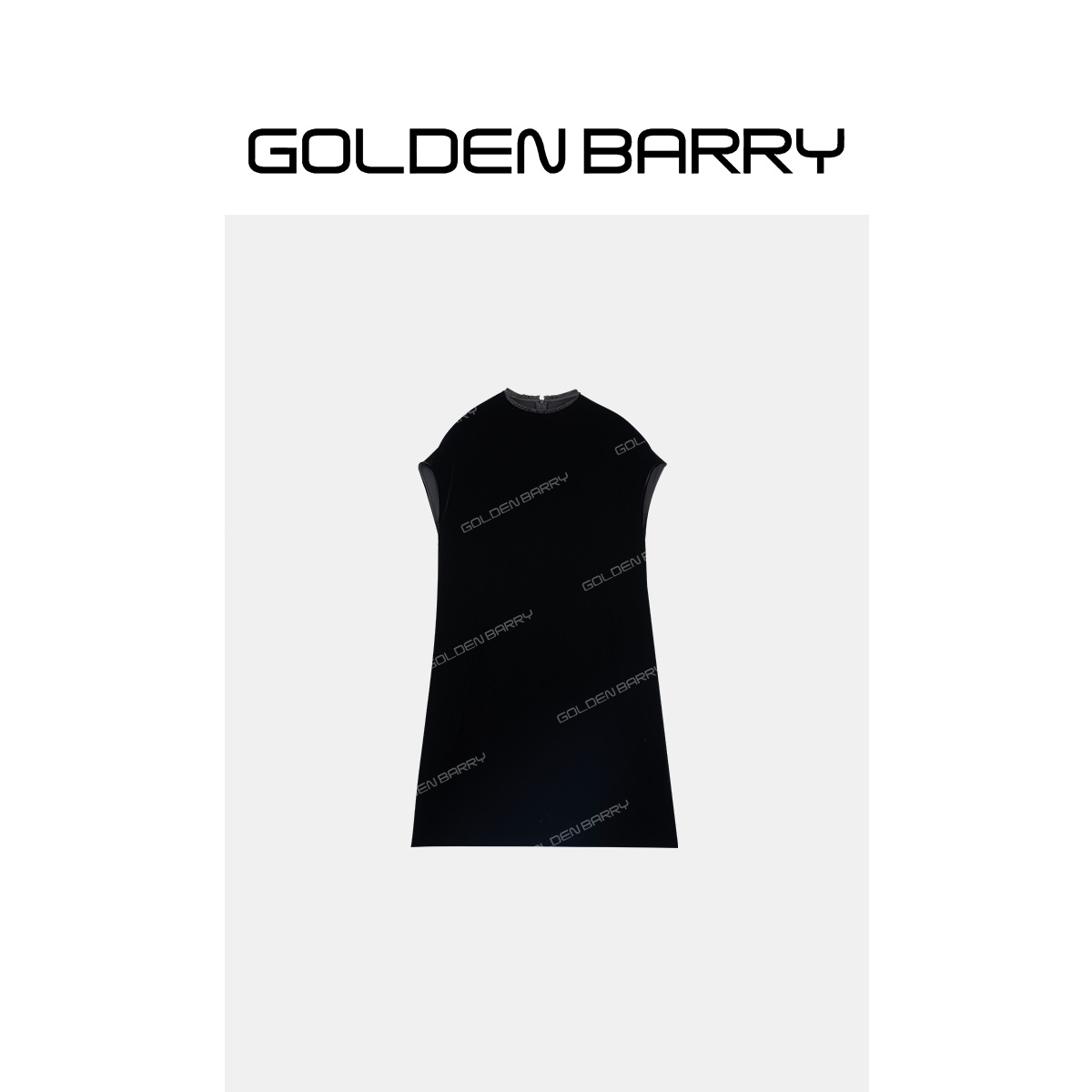 GOLDENBARRY优雅木耳边丝绒连衣裙GB060713010