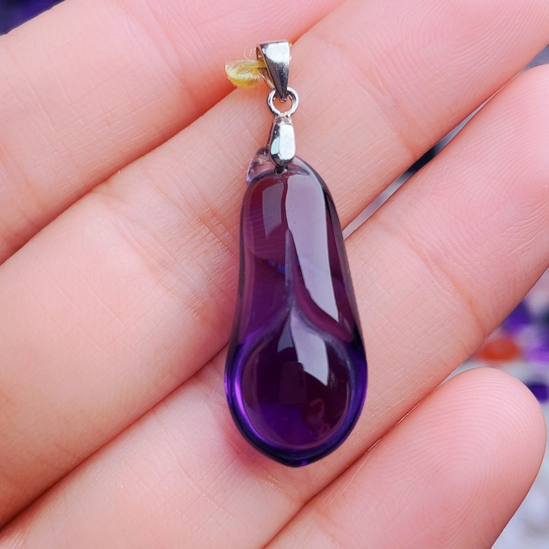 颈饰银S925镶嵌紫晶天然保真