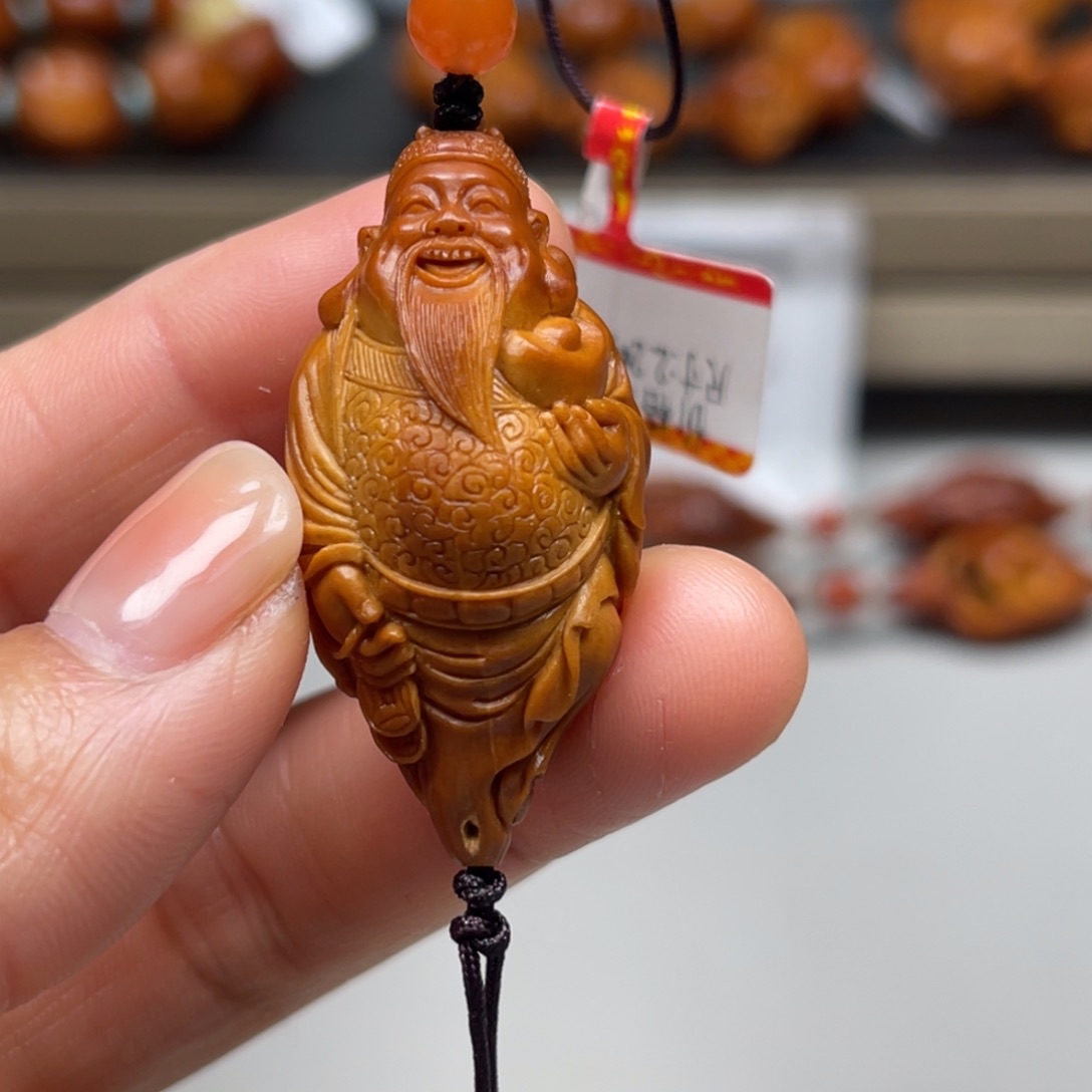 吊坠橄榄核童子财神