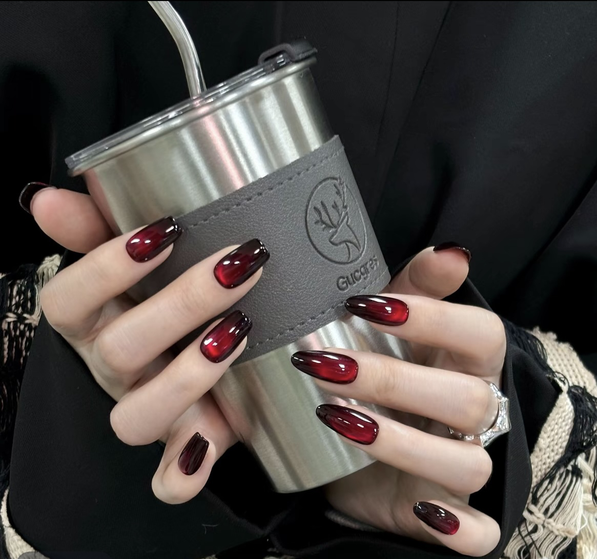 【血红玫瑰】S28宝铂雅纯手工定制穿戴美甲
