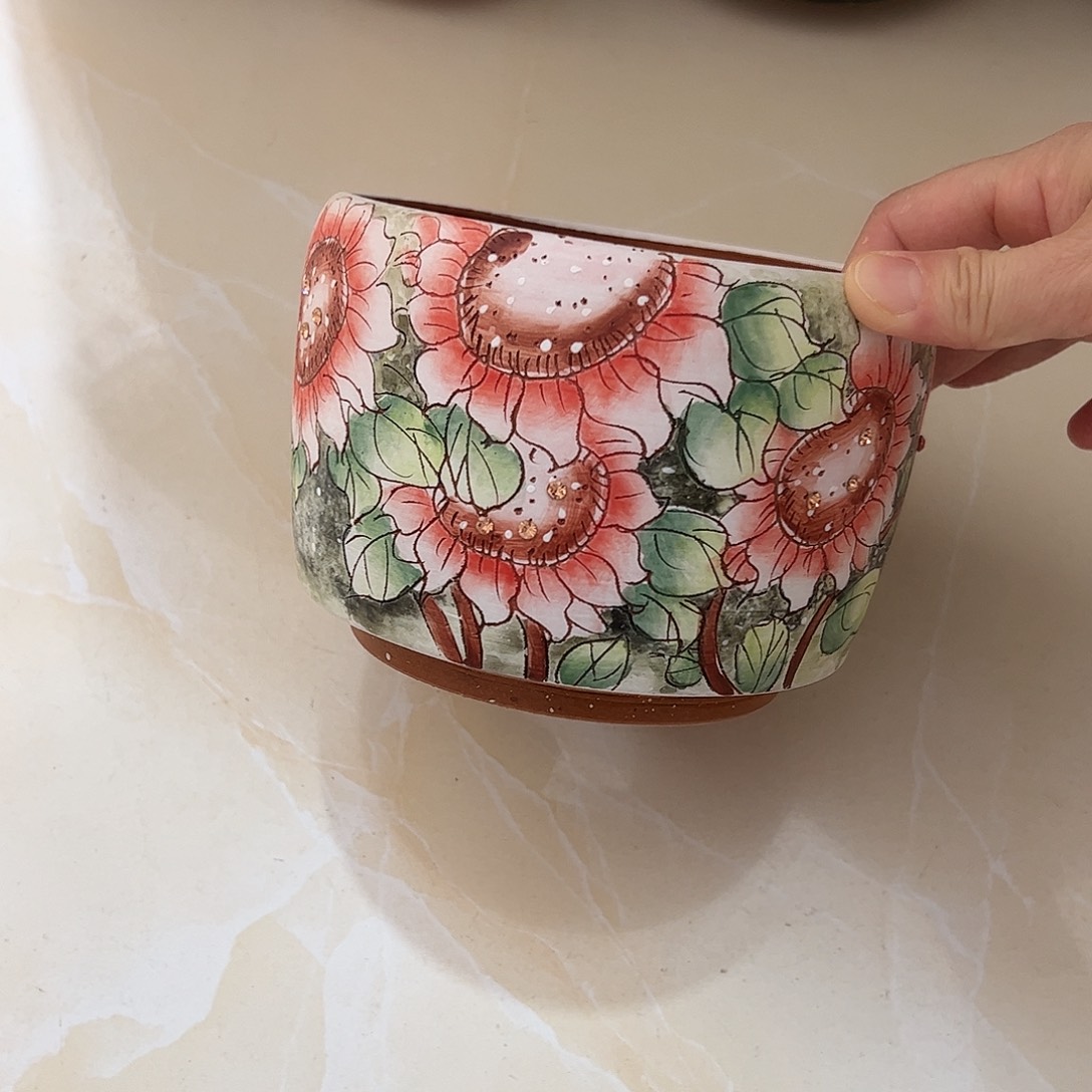 景德镇陶瓷花盆口13.5高10.5