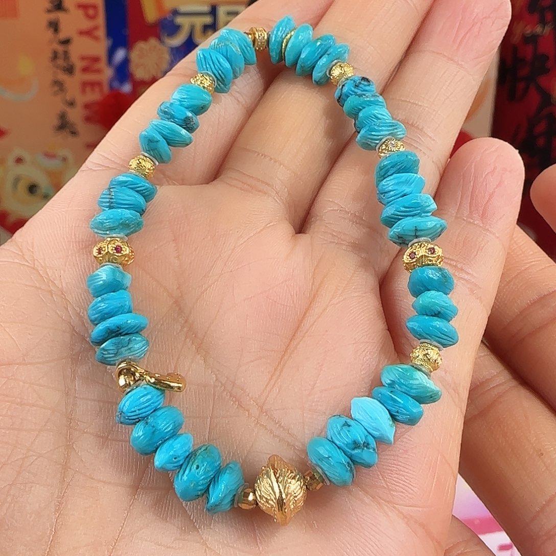 绿松石银S925镀金镶嵌珠宝奇石