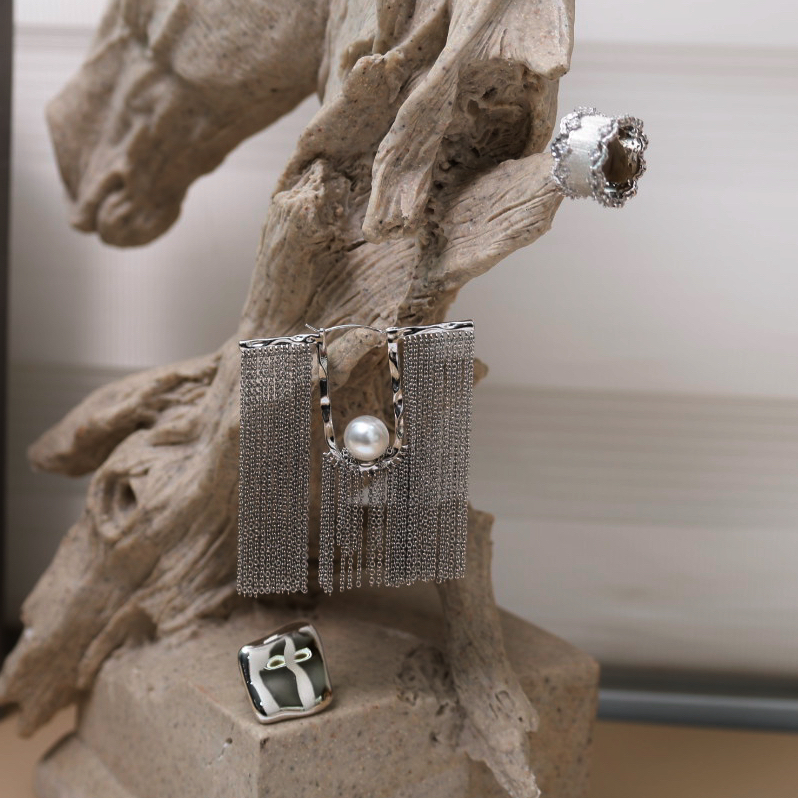 Eninho首饰 通体足银S925 戒指  耳环 方块戒指  马到成功挂件