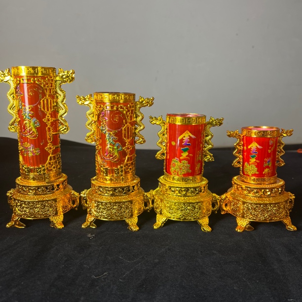 金玉满堂家用无烟水晶蜡烛新年红蜡烛防风乔迁喜庆春节