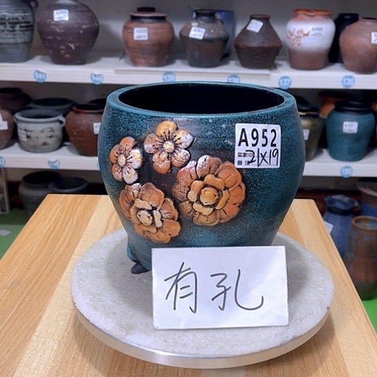 红陶手工制作工艺花盆