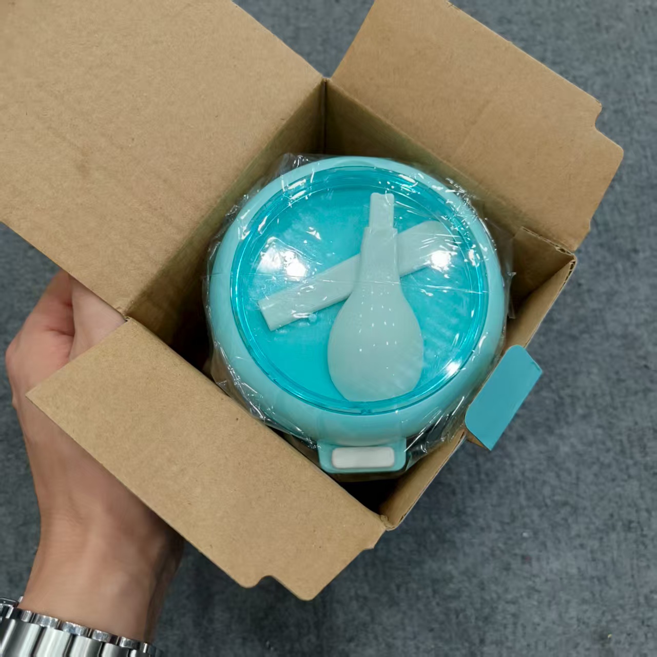 蓝色500ML 不锈钢汤罐