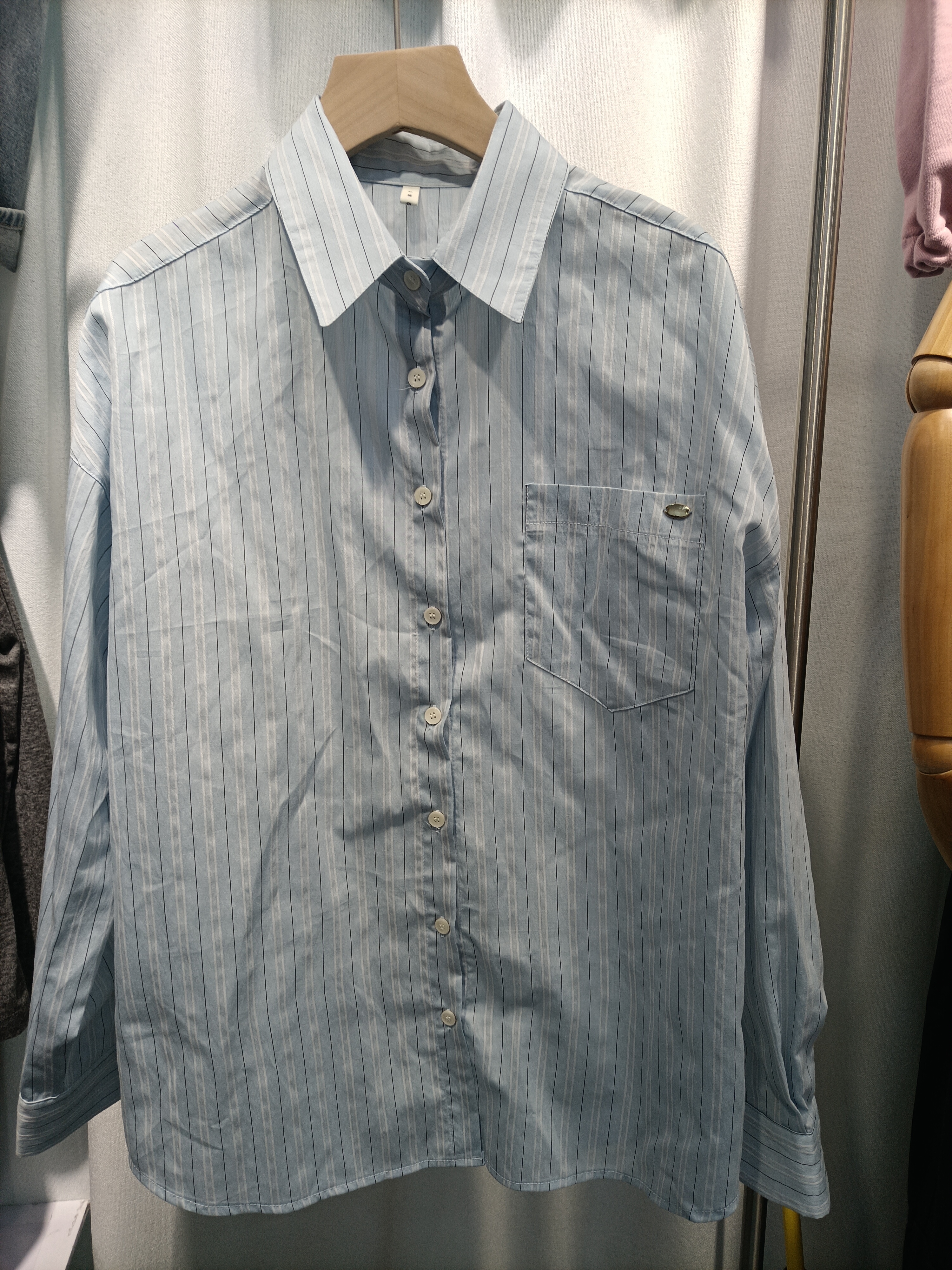 韩国东大门条纹衬衫2300214