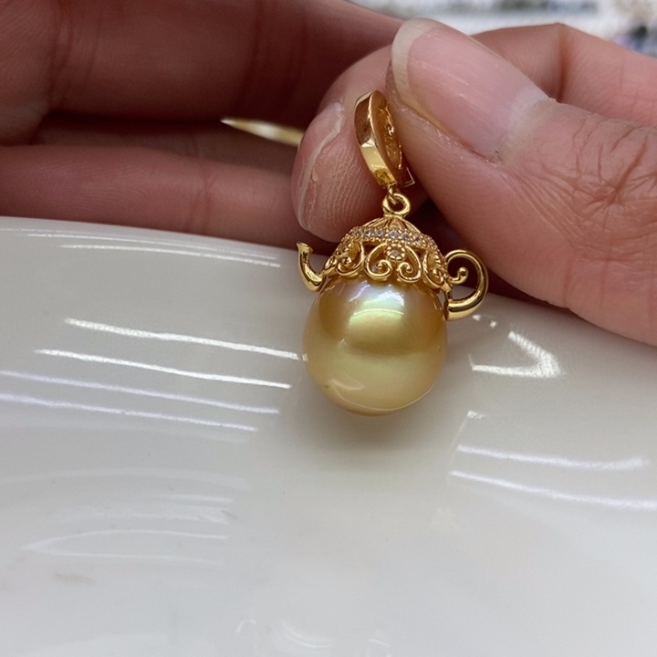 海水珍珠吊坠(不含链)银S925镶嵌