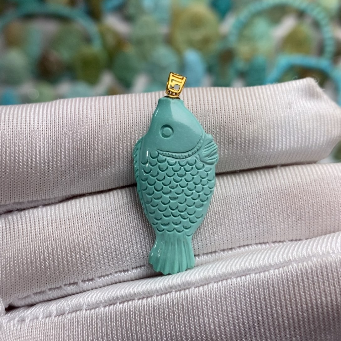 绿松石18K金镶嵌绿松石