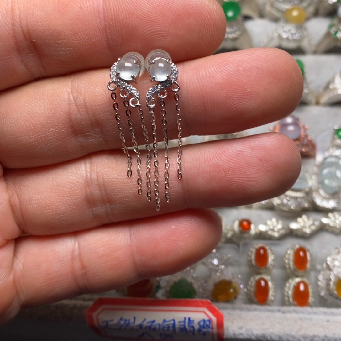 翡翠耳饰未镶嵌耳钉