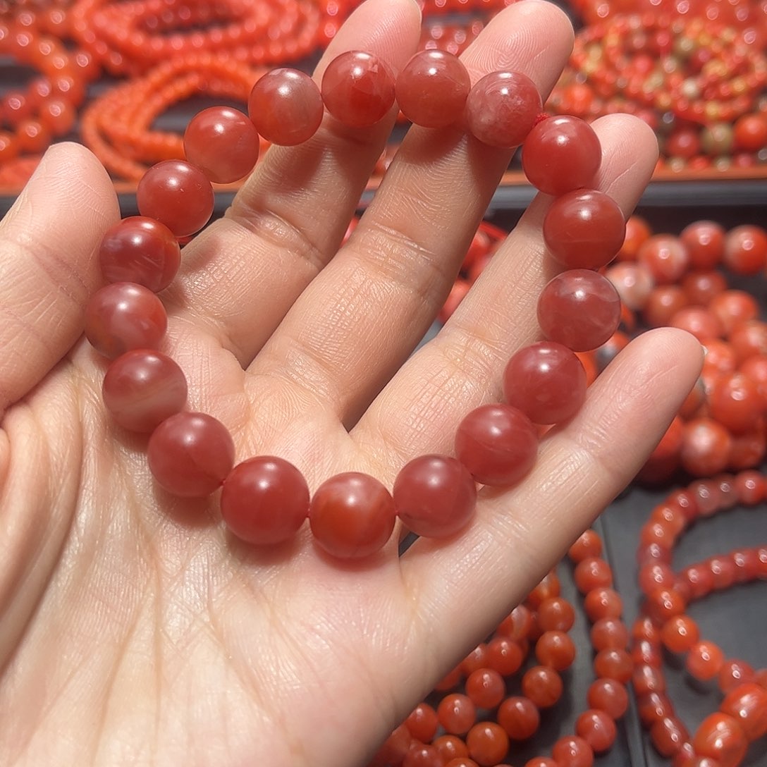 南红玛瑙手链未镶嵌