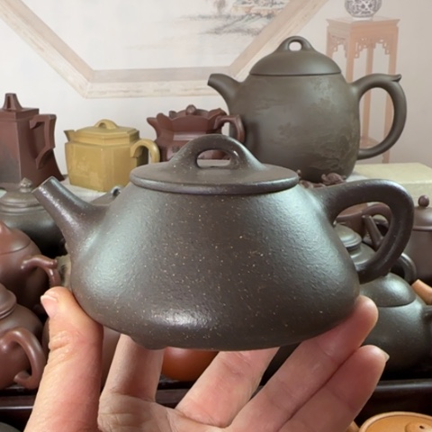紫砂茶壶梨皮天青220cc