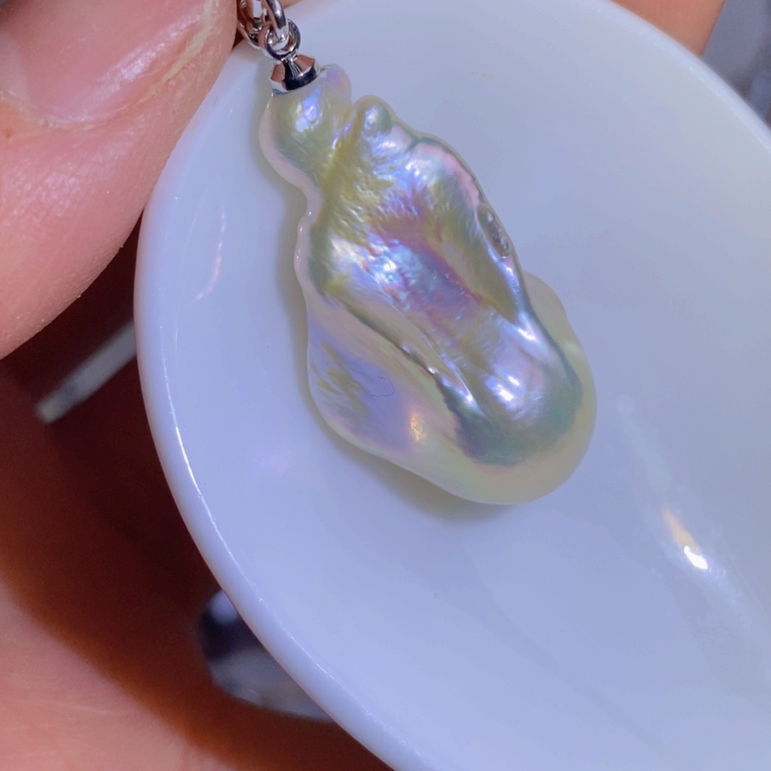 银S925镶嵌天然淡水珍珠淡水珍珠