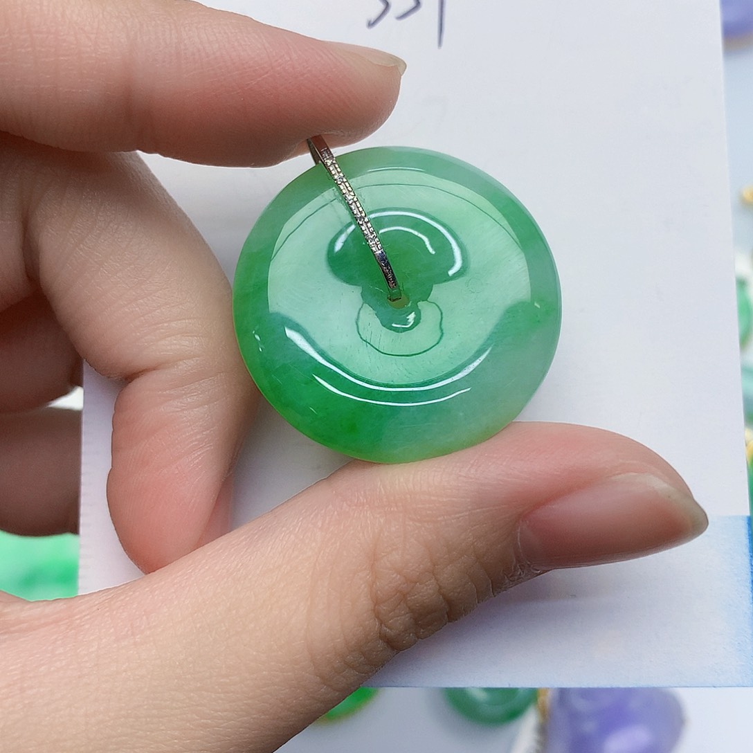 翡翠颈饰18K金镶嵌000000000