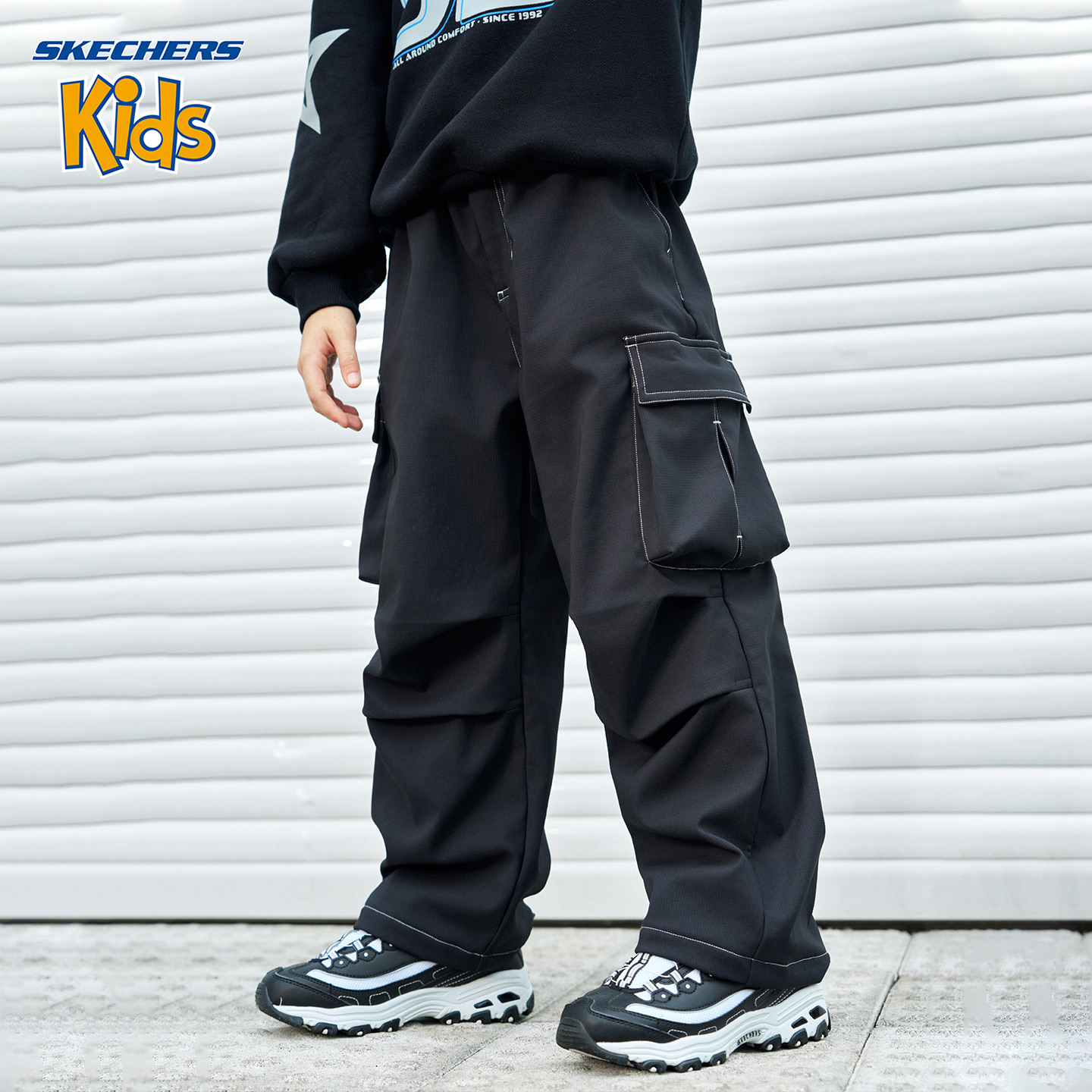 Skechers Kids斯凯奇童装新款裤子休闲百搭工装长裤H425B042【ZL】