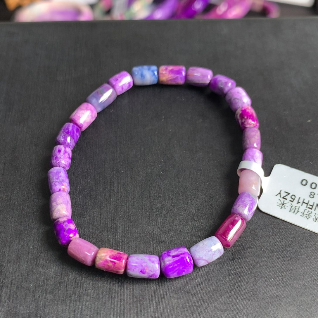 苏纪石（舒俱来）紫樱花桶珠手链未镶嵌