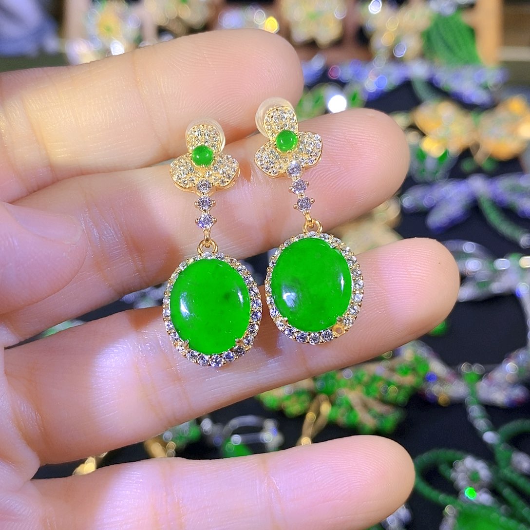 吊坠(不含链)银S925镶嵌翡翠