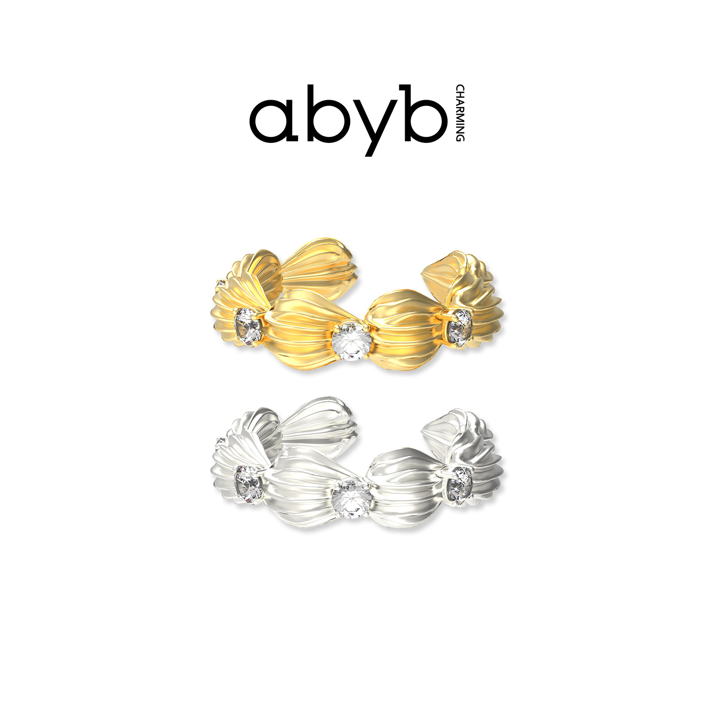 ABYBCHARMING 铜合金合成锆石耳饰 奶油拉花耳环项链法式琥珀琉璃