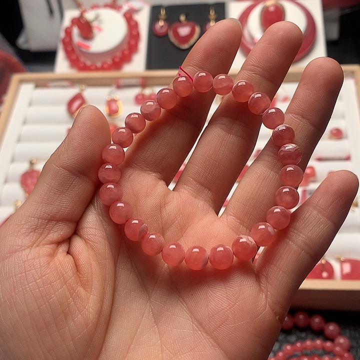 菱锰矿（红纹石）手绳未镶嵌