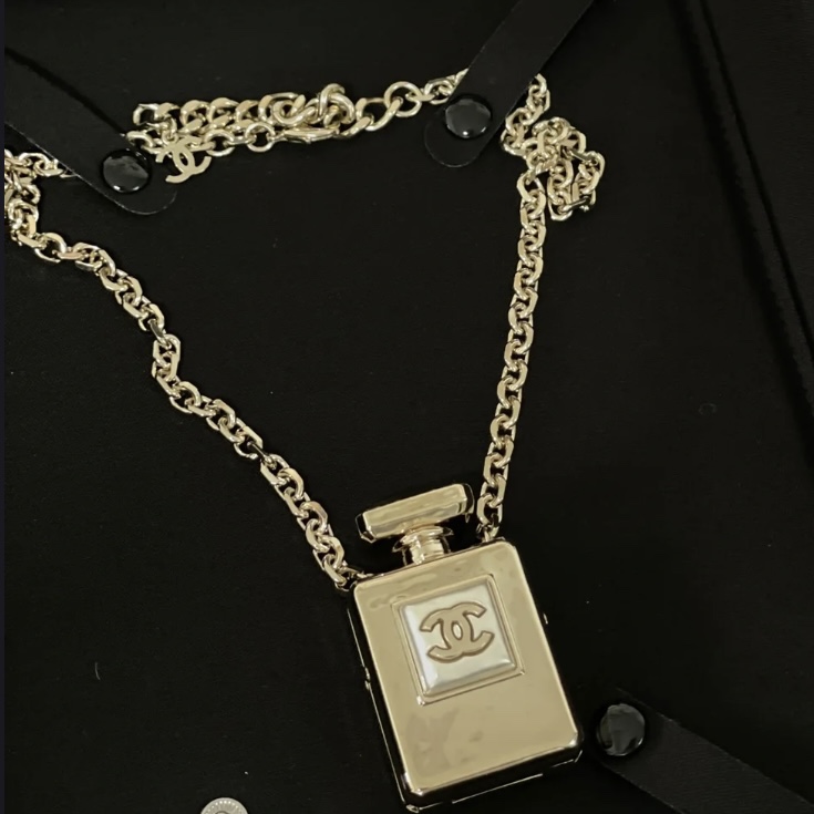 未使用 Chanel/香奈儿 汤/TP031854/香香瓶吊坠 项链 浅金色