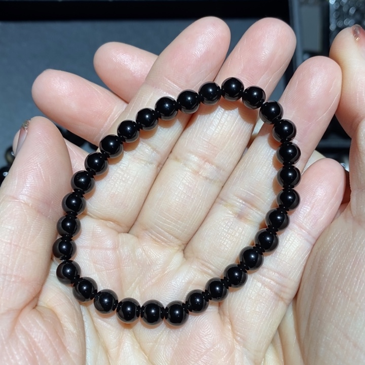 黑曜岩未镶嵌手链^****^
