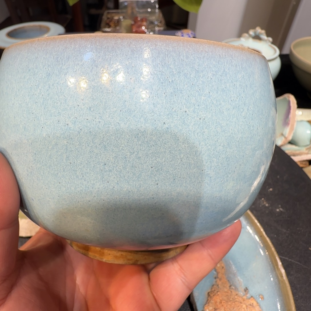 知***乐瓷片禹州钧台窑温碗