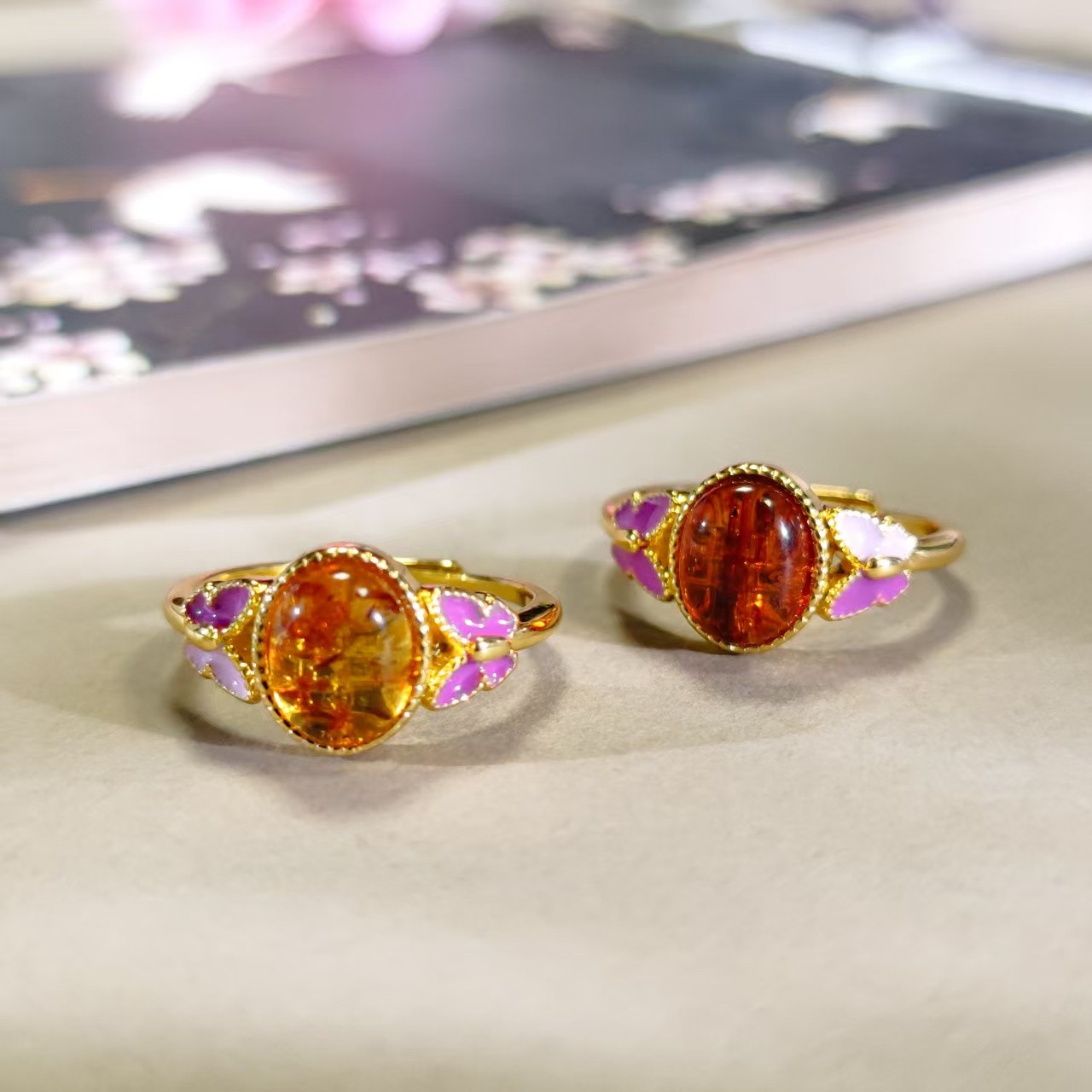 MT2894（玉姐珠宝）琥珀花珀戒指-多样性只发一件