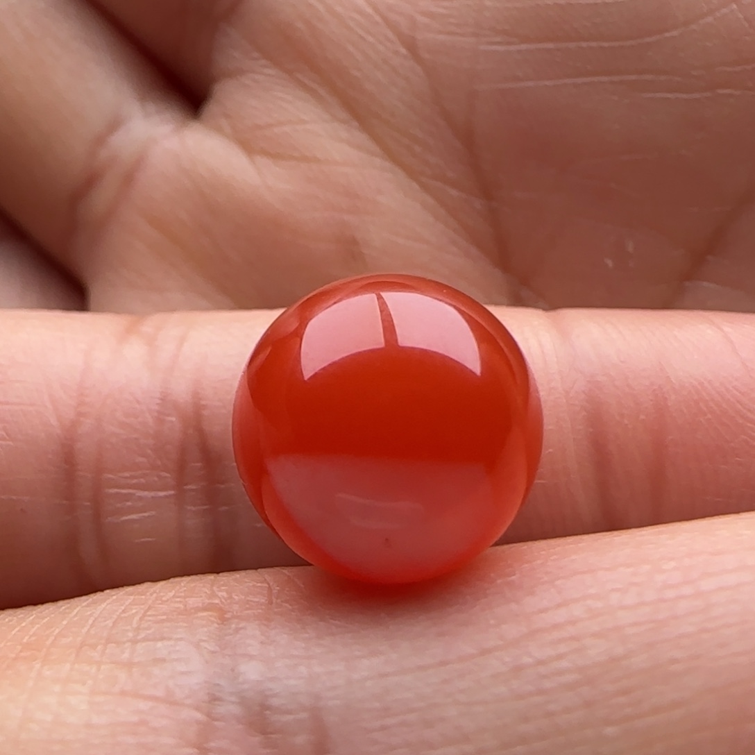 南红玛瑙圆珠12未镶嵌微瑕