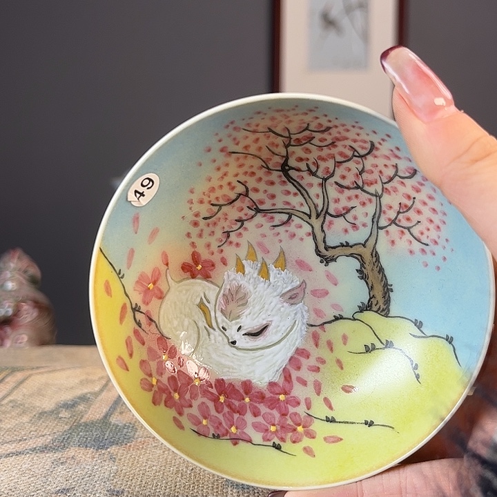 摆件景德柴烧茶杯多人