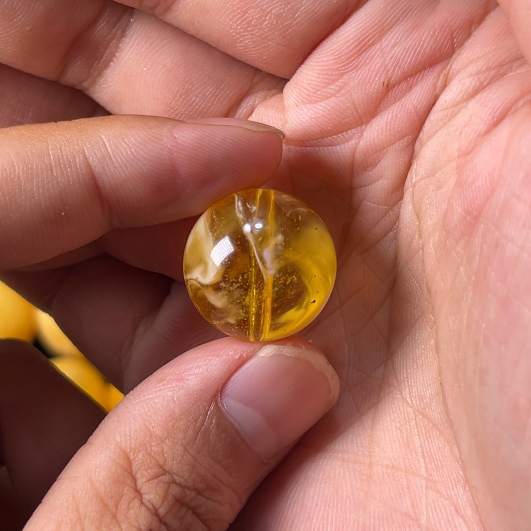 未镶嵌琥珀裸石蜜蜡金瓷白荧光拉丝