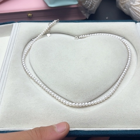 淡水珍珠珍珠项链银S925镶嵌8