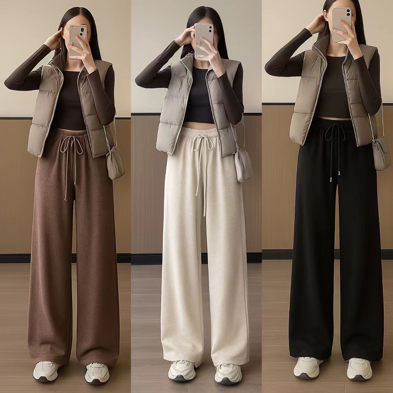 [羊毛裤一件过冬]高品质阔腿裤秋冬加厚新款显瘦垂感休闲直筒裤