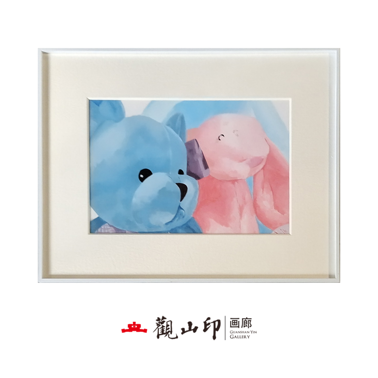 WM原创手绘布面油画39.5x51cm小熊作品1803