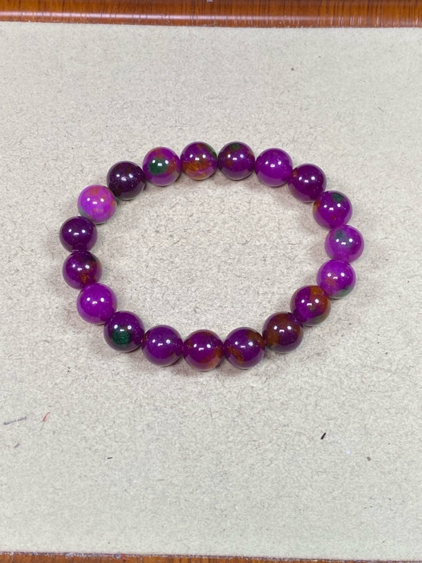 10mm紫绿油画手串发一条BB76