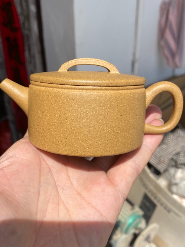 原矿黄龙山40目金黄段半手工汉瓦容量170cc左右紫砂壶汉瓦壶茶具