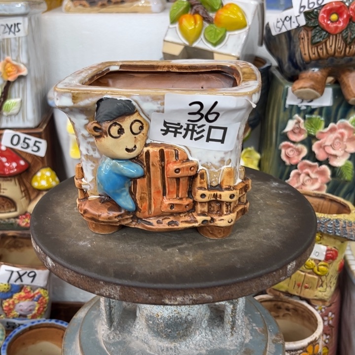 紫砂花盆粗陶材质多肉花盆