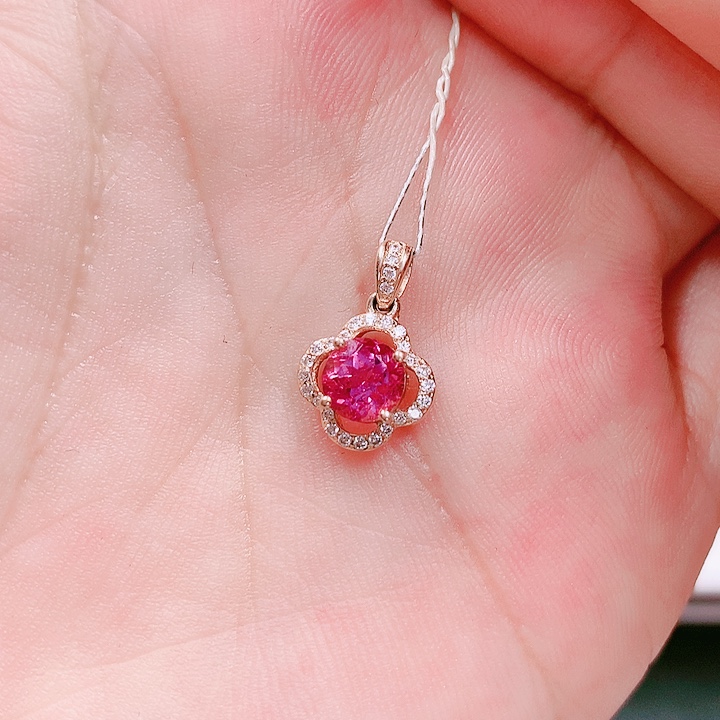 碧玺吊坠(不含链)银S925镶嵌5.7✖️5.7