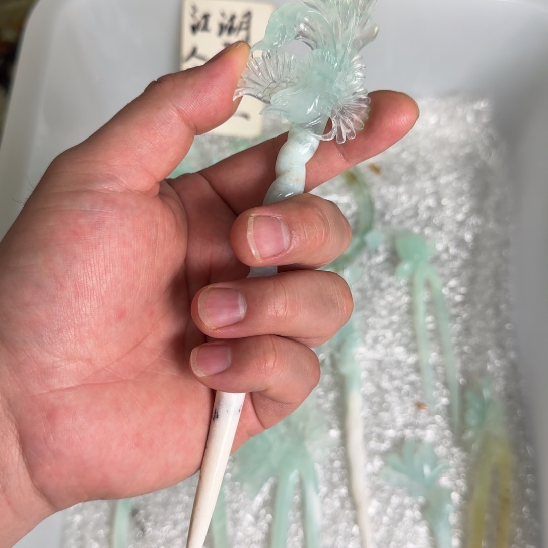 岫玉发饰未镶嵌晚*