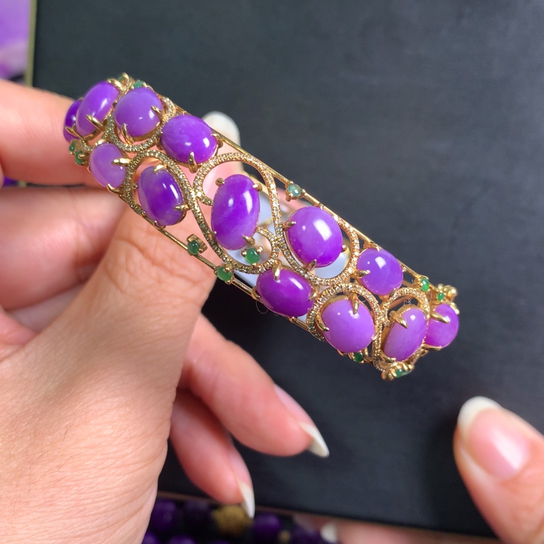 苏纪石（舒俱来）未镶嵌金镶手镯