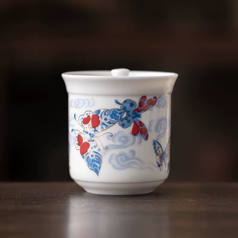 蝶恋花白瓷茶叶罐11SY02