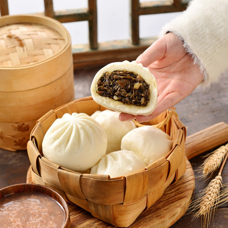 【酸菜包/9只装】广州酒楼正宗酸菜包早餐早点茶楼广式包子早茶
