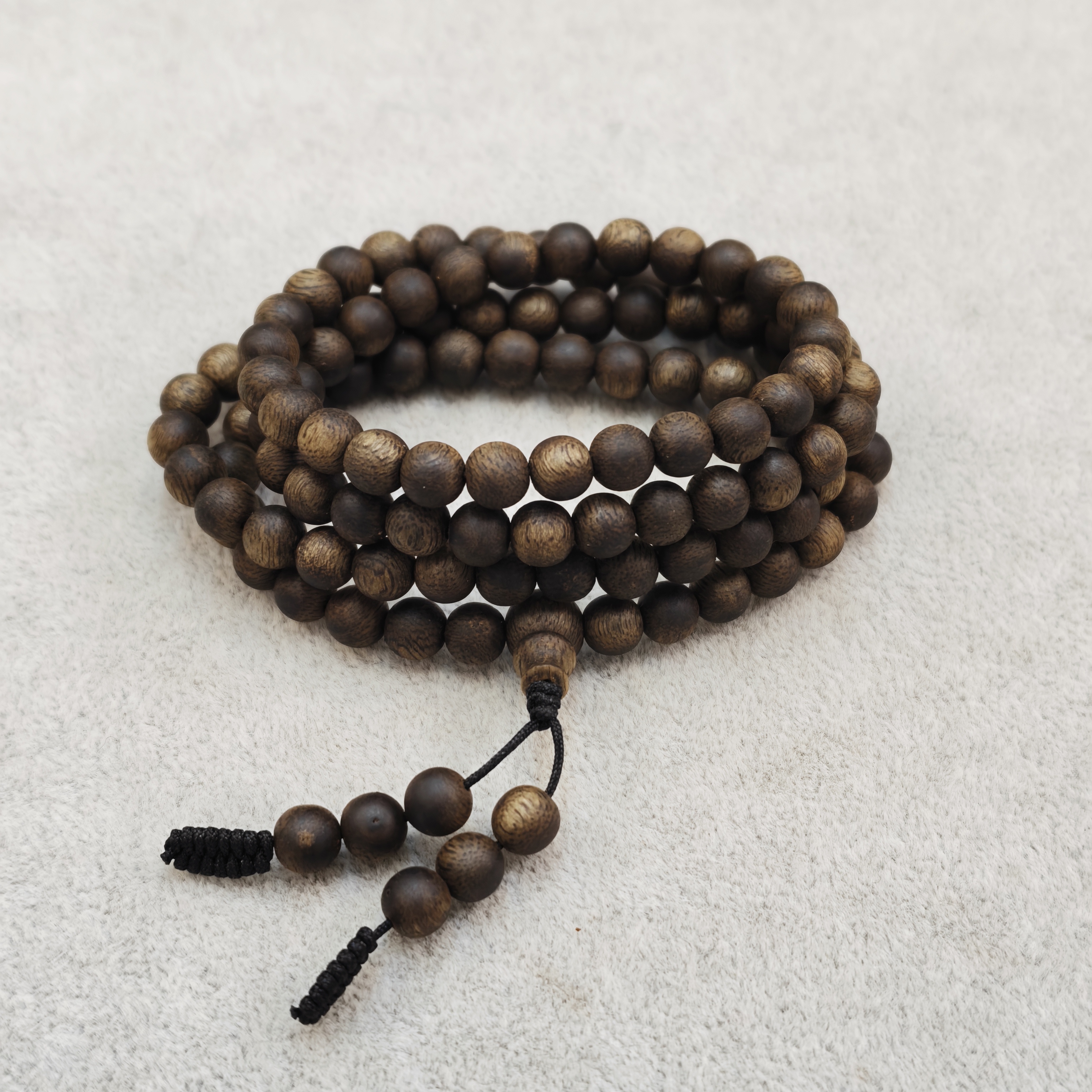 沉香【金腾婷婷】文莱黑油软丝沉香多圈手串 6mm左右