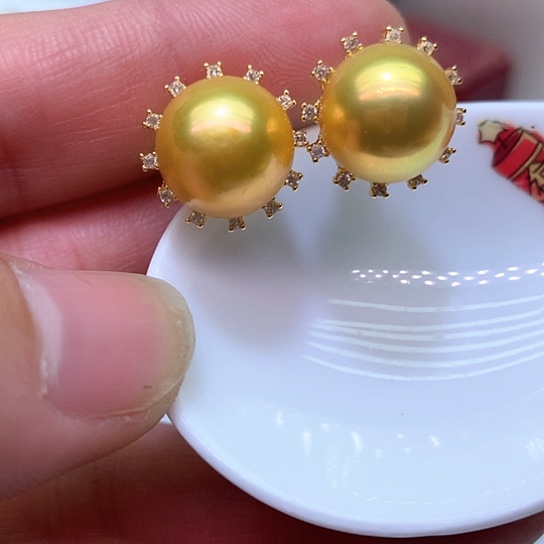 淡水珍珠耳饰银S925镶嵌